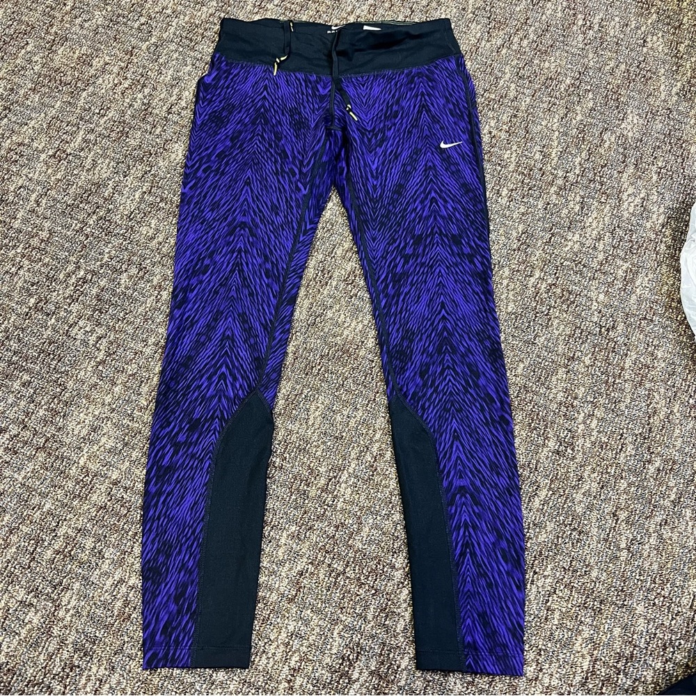 Nike Womens Reflective Epic Luxe Dri Fit Tights Activewear Leggings Blue Medium